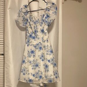 dress royal blue Provence Bloom Tiered Midi Dress Floral Green main image 1